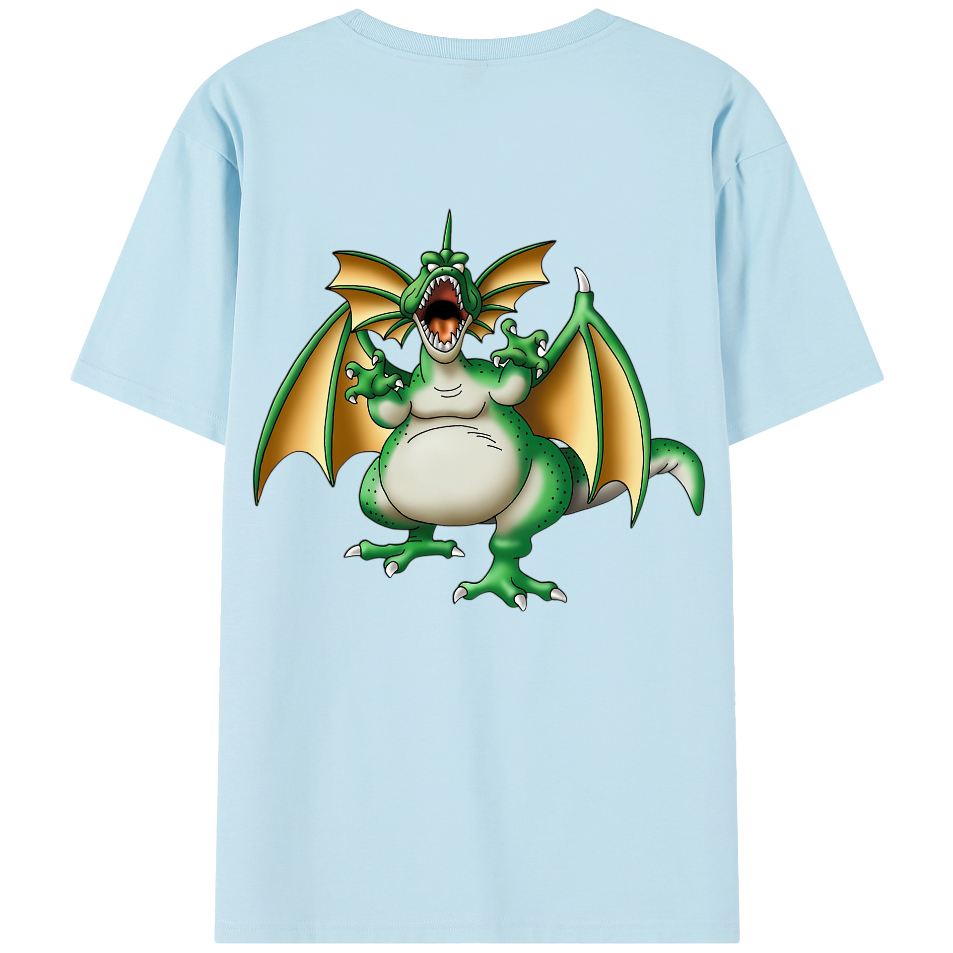 （画像用） ドラゴンクエスト Doragon Kuesuto Dragon Quest 綿100％半袖Tシャツ（背面プリント）